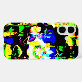 Abstracte techniek Grafisch Neon Noise Artwork MSG Case-Mate iPhone Case (Achterkant (horizontaal))