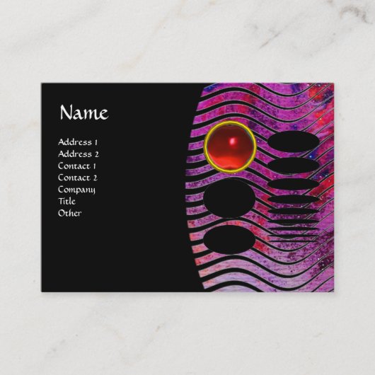 ABSTRACTE TECHNO-MONOGRAM rode ruby Visitekaartje (Voorkant)