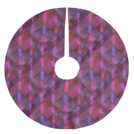 Abstracte Tegel Magenta en Paars Patroon Kerstboom Rok (Voorkant)