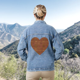 Abstracte Tegel Patroon Denim Jacket