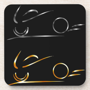 Abstracte tekening motorfiets bier onderzetter