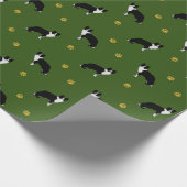 Abstracte tekening van het patroon van Collie Dog Cadeaupapier (Hoek)