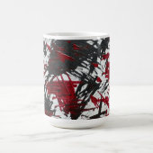 Abstracte tekens in zwart en rood koffiemok (Center)