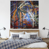 Abstracte tekenverf voor meerdere kleuren 2 canvas afdruk (Insitu (Slaapkamer))