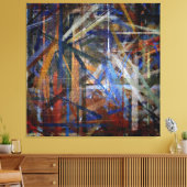 Abstracte tekenverf voor meerdere kleuren 2 canvas afdruk (Insitu (Woonkamer))