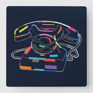 Abstracte telefoon vierkante klok