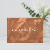 Abstracte Terracotta Koper Certificaat Gift Kaart (Staand voorkant)