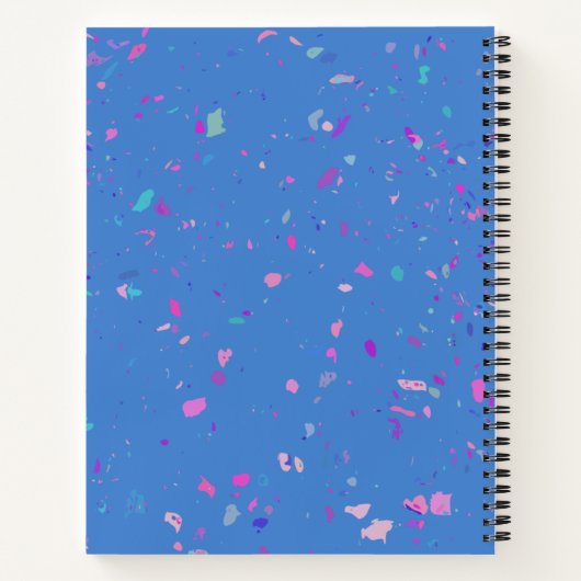 Abstracte Terrazzo Galaxy in Blue Recipe Notitiebo Notitieboek (Achterkant)