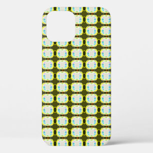 abstracte textuur, kleurrijk gingham-patroon, mode iPhone 12 hoesje