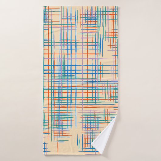 Abstracte textuur met kruisstrepen. Modern Pat Badhanddoek (Badhanddoek)