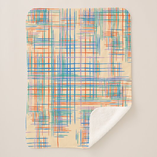 Abstracte textuur met kruisstrepen. Modern Pat Sherpa Deken (Voorkant)