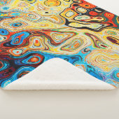 Abstracte textuurstructuur kleurig sherpa deken (3/4)