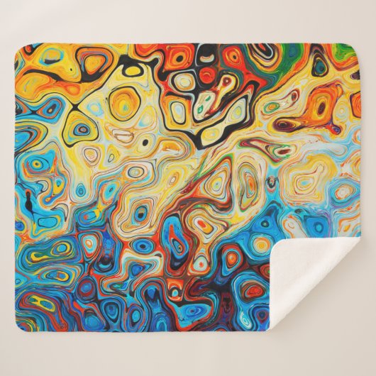 Abstracte textuurstructuur kleurig sherpa deken (Voorkant (horizontaal))