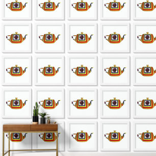 Abstracte theepot keuken behang