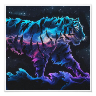Abstracte Tiger Conceptual Ink Art in Alcoholverf Foto Afdruk