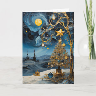 Abstracte Tijd Kunstkaart Moderne Kerstgroet Kaart
