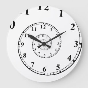 Abstracte tijdspiraalvormige oneindigheid wandklok grote klok