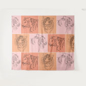 Abstracte tijgerkop wandkleed (Voorkant (horizontaal))