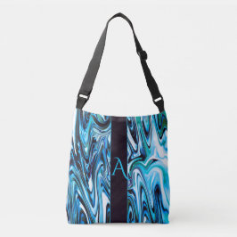 Abstracte tinten van Blue Swirl Crossbody Tas