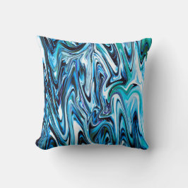Abstracte tinten van Blue Swirl Kussen
