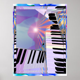 Abstracte Toetsenborden en Strepen Poster