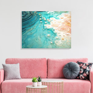 Abstracte topografische oceaan kunst canvas afdruk