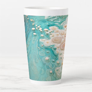 Abstracte topografische oceaan kunst latte mok
