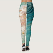 Abstracte topografische oceaan kunst leggings (Achterkant)