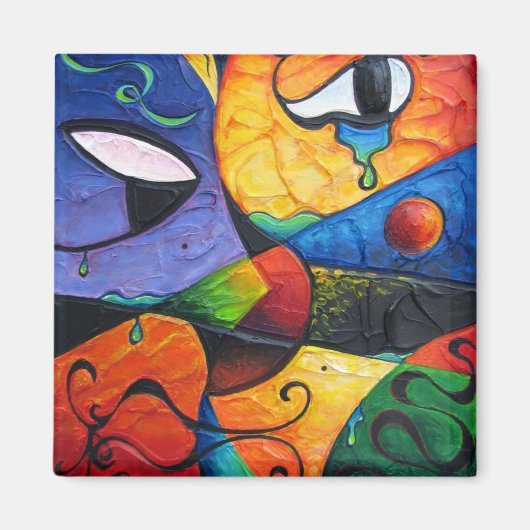 Abstracte tranen lopen over magneet (Voorkant)