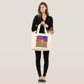 Abstracte Transcendentie-olieverfschilderij Boodsc Grote Tote Bag (Voorkant (model))