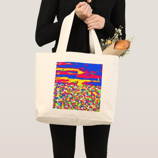 Abstracte Transcendentie-olieverfschilderij Boodsc Grote Tote Bag (Voorkant (product))