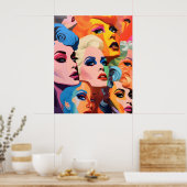 Abstracte transgender vrouwen poster (Keuken)