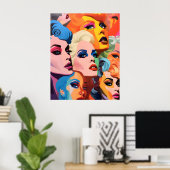 Abstracte transgender vrouwen poster (Thuiskantoor)