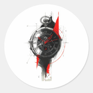 Abstracte Trash Polka Zakhorloge Sticker