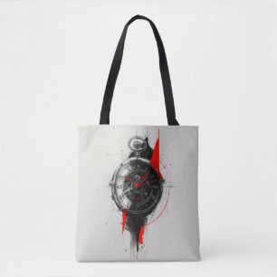 Abstracte Trash Polka Zakhorloge Tote Tas