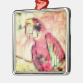 Abstracte trekpapegaai metalen ornament (Links)