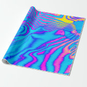 Abstracte trendy neon-kleurige psychedelische fluo cadeaupapier (Uitgerold)