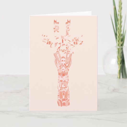 Abstracte tribale aztec-Giraffe roze Kaart (Voorkant)
