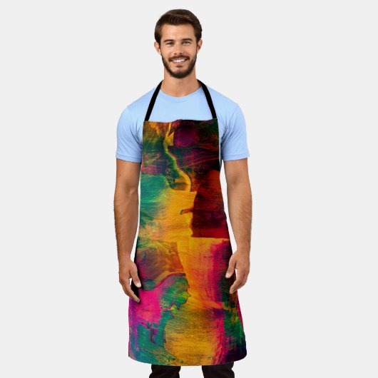 abstracte, trillende kundeartikelen op papier, schort (Gedragen)