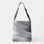 Abstracte trilling met zwarte en grijze geometrie crossbody tas (Achterkant)