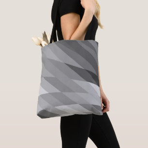 Abstracte trilling met zwarte en grijze geometrie draagtas