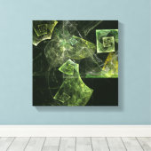 Abstracte trilling zwart-wit canvas afdruk (Insitu (Houten vloer))