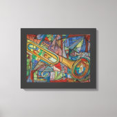 Abstracte trompet stretched canvas Print van ValAr (Voorkant)