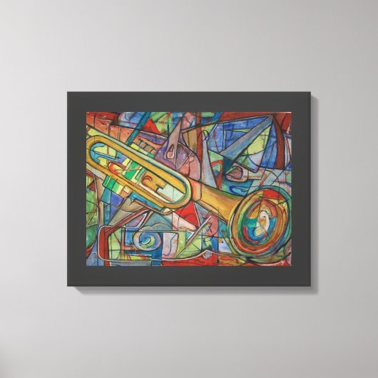 Abstracte trompet stretched canvas Print van ValAr (Voorkant)
