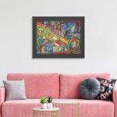 Abstracte trompet stretched canvas Print van ValAr (Insitu (Woonkamer))