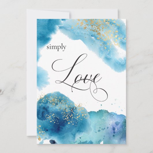 *~* Abstracte Tropische Beach Glitter Waves Wedden Kaart (Voorkant)