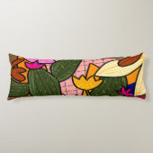 Abstracte tropische bladeren en bloemen lichaamskussen (Voorkant)