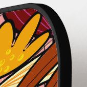 Abstracte tropische bladeren en bloemen pickleball paddle (Links Detail)
