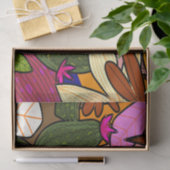 Abstracte tropische bladeren en bloemen tissuepapier (Geschenk)