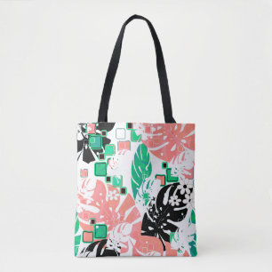 Abstracte tropische bladeren exotisch monster met draagtas